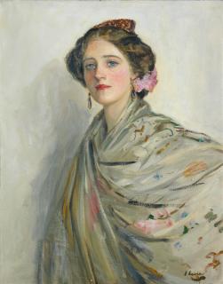 Sir John Lavery R.A., R.S.A., R.H.A. - A Fair Spaniard, Mrs Chowne
