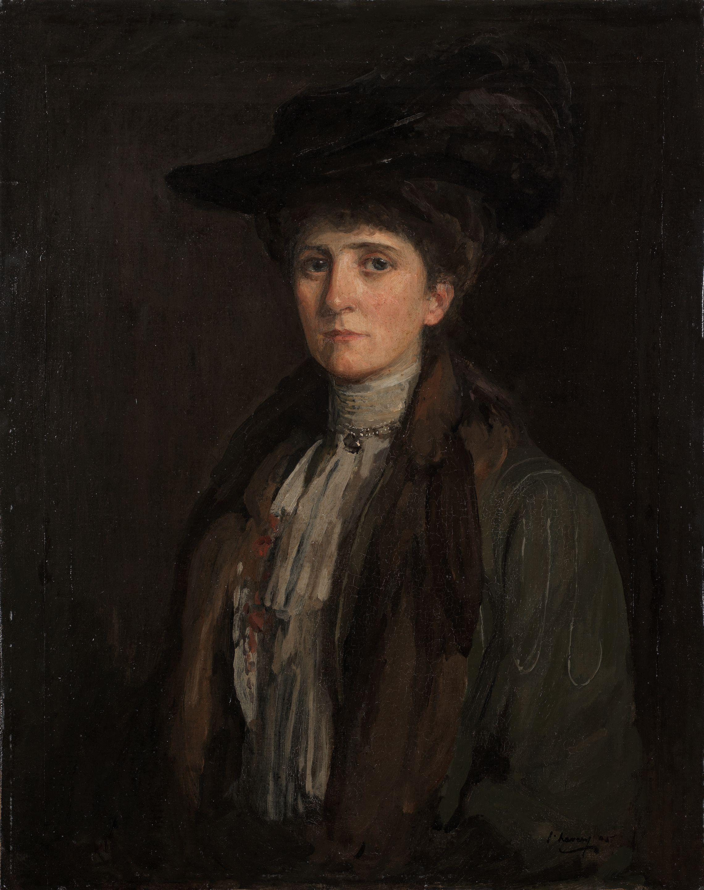 Sir John Lavery R.A., R.S.A., R.H.A. - A Lady in Brown (thought to be Margaret Edith Bannatyne Cobb)