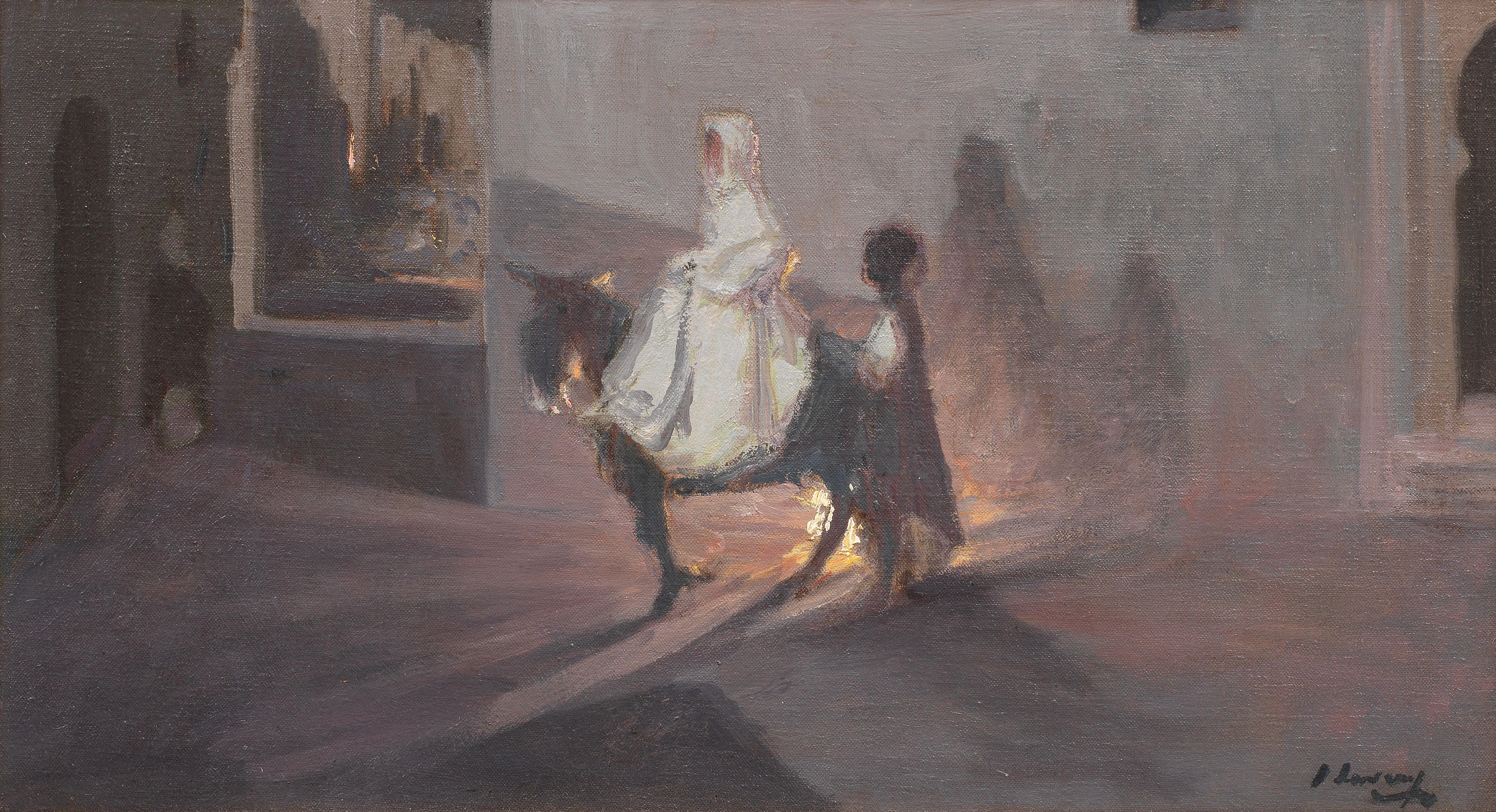 Sir John Lavery R.A., R.S.A., R.H.A. - A Moonlight Night, Tangier 36 x 64 cm. (14 1/8 x 25 1/8 in.)