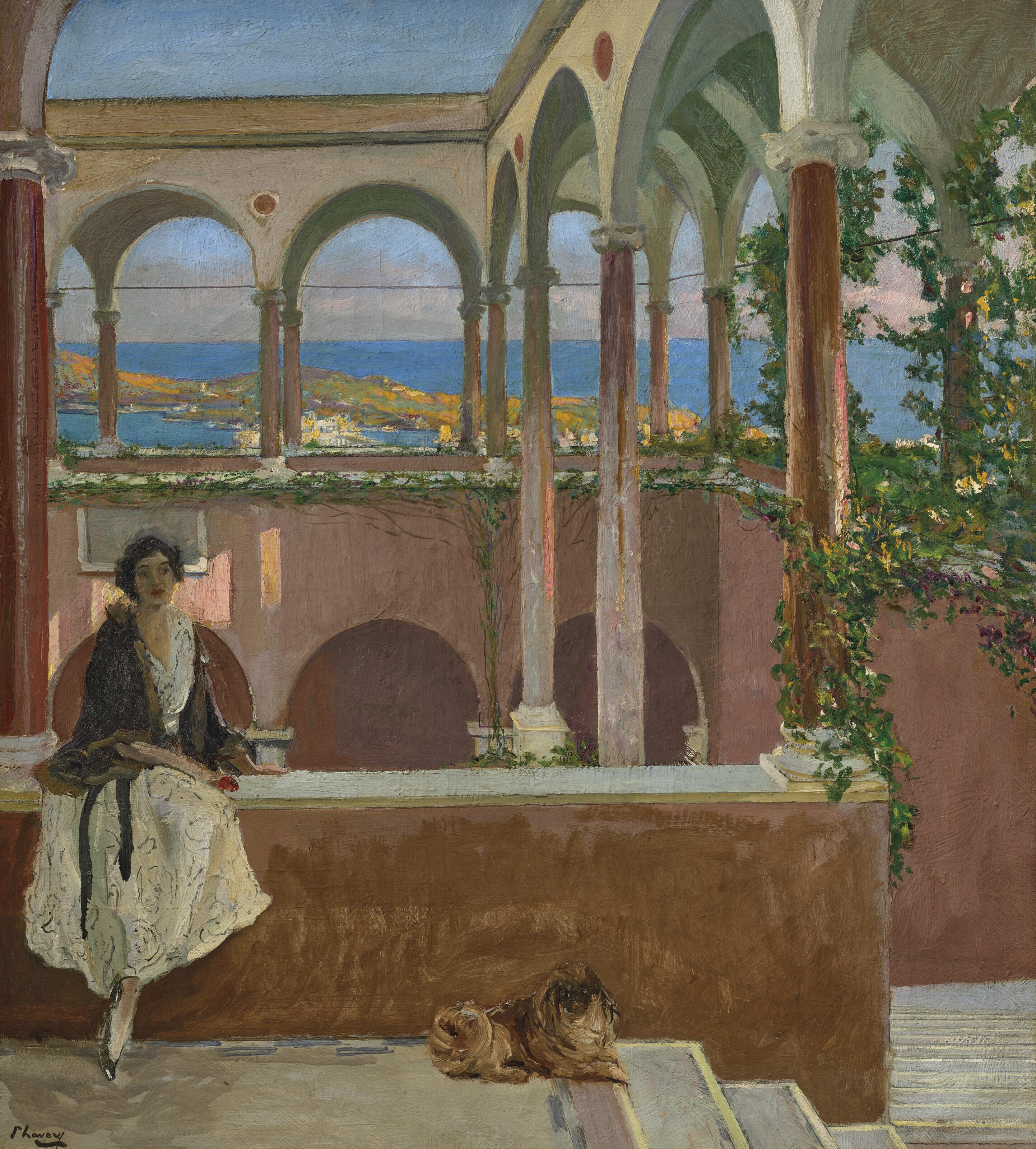 Sir John Lavery, R.A., R.S.A., R.H.A. - A Villa on the Riviera