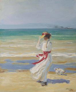 Sir John Lavery, R.A., R.S.A., R.H.A. - A Windy Day