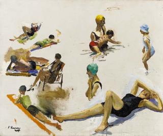 Sir John Lavery, R.A., R.S.A., R.H.A. - Bathing Studies