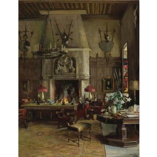Sir John Lavery, R.A., R.S.A., R.H.A. - British The Gothic Room, 901 Fifth Avenue