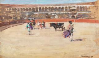 Sir John Lavery R.A., R.S.A., R.H.A. - Bull fight