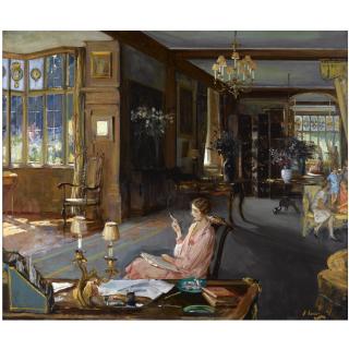 Sir John Lavery, R.A., R.S.A., R.H.A. - Mary Borden And Her Family At Bisham Abbey