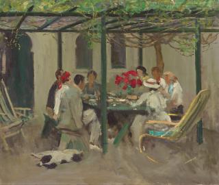 Sir John Lavery, R.A., R.S.A., R.H.A. - Tea At Palm Springs