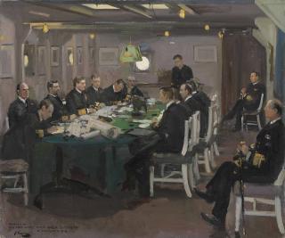 Sir John Lavery, R.A., R.S.A., R.H.A. - The Fore Cabin, H.M.S. Queen Elizabeth 16th November 1918