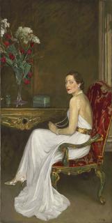 Sir John Lavery, R.A., R.S.A., R.H.A. - The Lady in White, Viscountess Wimborne
