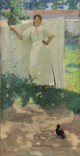 Sir John Lavery, R.A., R.S.A., R.H.A. - The Maid Was In The Garden Hanging Out The Clothes