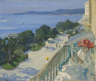 Sir John Lavery, R.A., R.S.A., R.H.A. - The Terrace, Cap d\'Ail