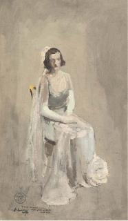 Sir John Lavery, R.H.A., R.A., R.S.A. - Lady Patricia Moore, Study For Their Majesties\' Court, Buckingham Palace