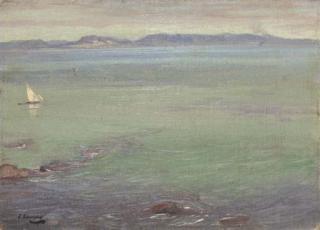 Sir John Lavery, R.S.A., R.H.A., R.A. - Coastal scene - study for A Calm Day