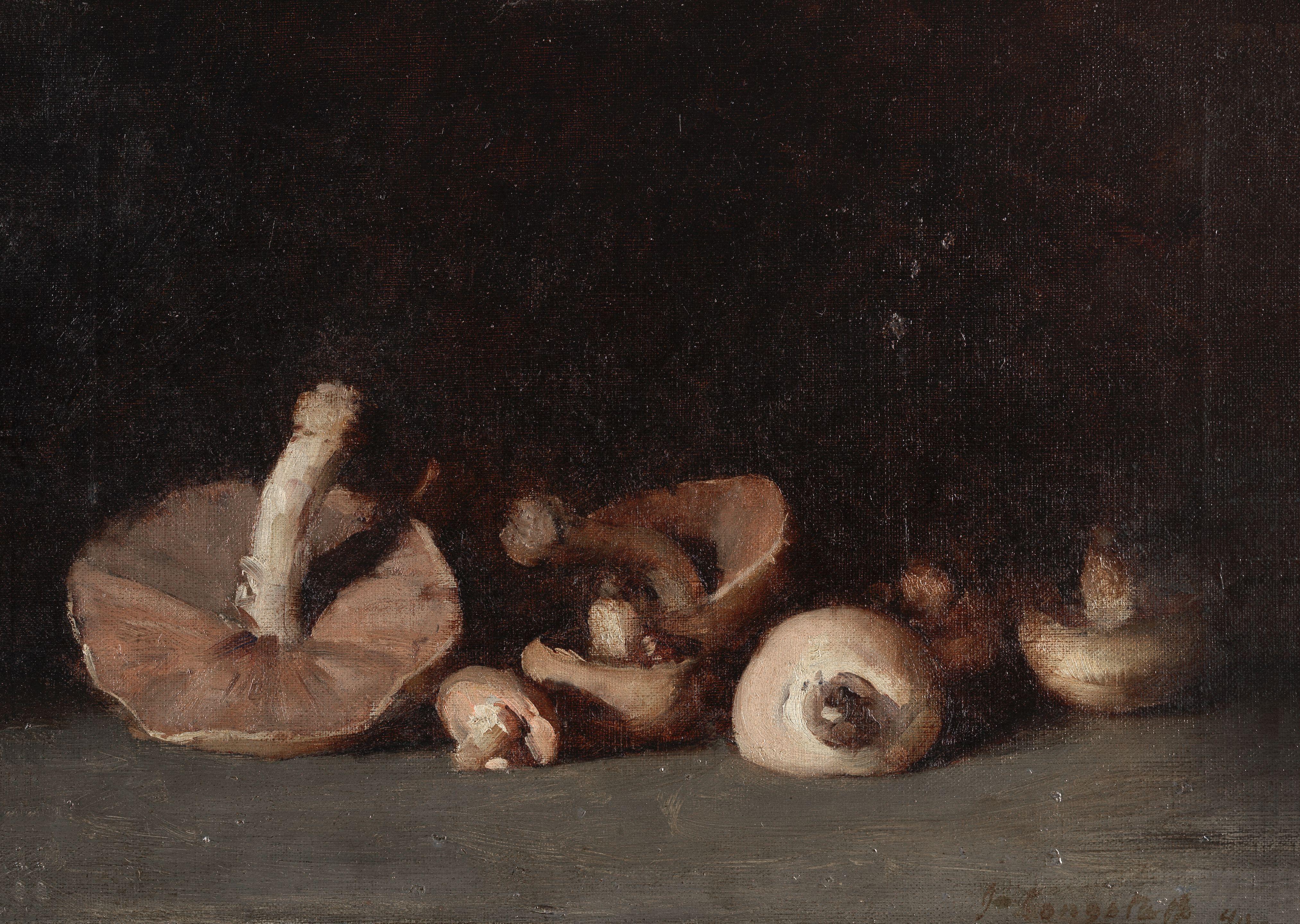 Sir John Longstaff - A still life of mushrooms