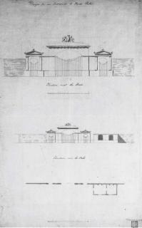 Sir John Soane, R.A. - Design For An Entrance To Hyde Park: Elevations Next To The Road And Next To The Park, With Plan (Recto); And Elevations And Plans of The Gate\'S And Lodge (Verso)