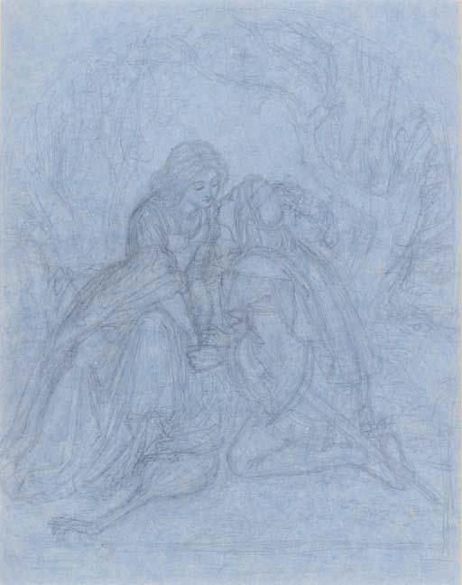 Sir Joseph Noel Paton, R.S.A. - Study for \'Hesperus the Evening Star, Sacred to Lovers\'