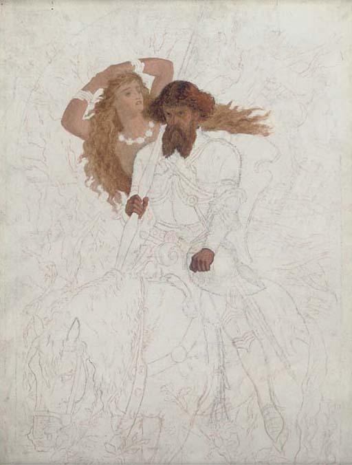 Sir Joseph Noel Paton, R.S.A. - Study of A Knight On Horseback