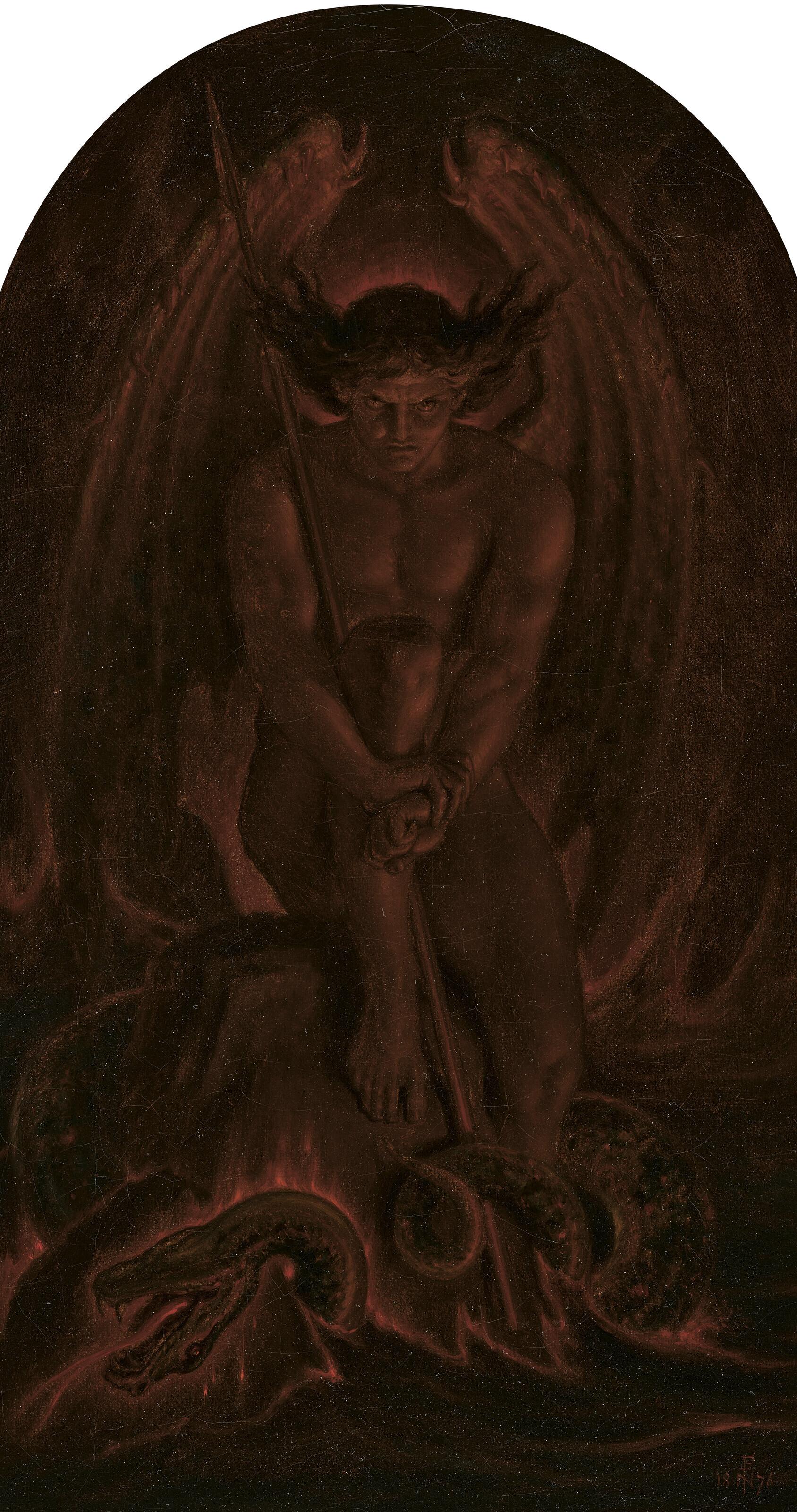 Sir Joseph Noel Paton, R.S.A. - The Adversary!: \'Where their worm dieth not, and the fire is not quenched\'