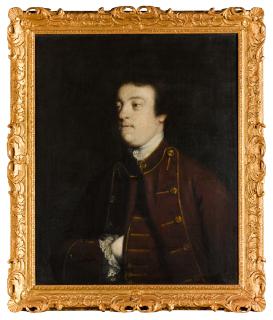 Sir Joshua Reynolds, P.R.A. - Portrait of Sir William Lowther, half-length, wearing a brown coat and white cravat