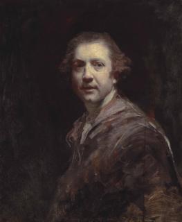 Sir Joshua Reynolds, P.R.A. - Portrait of the artist, half-length, in a lilac coat