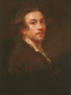 Sir Joshua Reynolds, P.R.A. - Self-portrait of the artist, half-length, looking over his right shoulder, in a brown coat and a white shirt