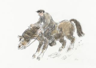 Sir Kyffin Williams R.A. - Farmer on Horse