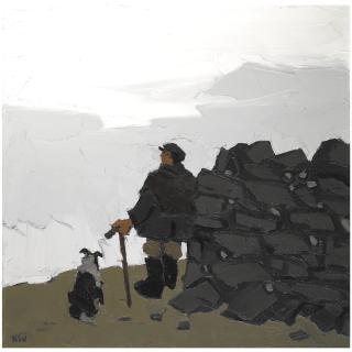 Sir Kyffin Williams, R.A. - Farmer & Sheepdog, No.2