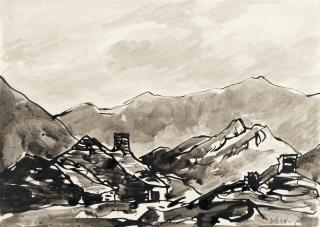 Sir Kyffin Williams R.A. - Ruined Cottage Near Snowdon