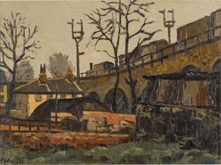 Sir Kyffin Williams, R.A. - Train At Kentish Town