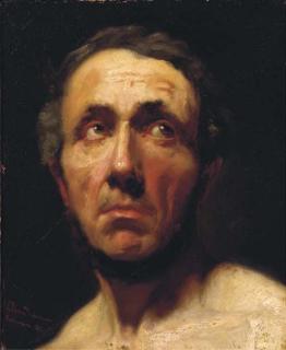 Sir Lawrence Alma-Tadema, O.M., R.A. - A Man Looking Up - A Study