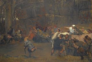 Sir Lawrence Alma-Tadema, O.M., R.A. - Gunthram Bose And His Daughters, A.D. 572: The Ambuscade