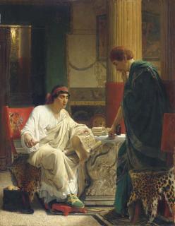 Sir Lawrence Alma-Tadema, O.M., R.A. - Vespasian Hearing From One Of His Generals Of The Taking Of Jerusalem By Titus