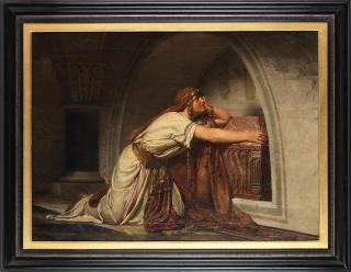 Sir Lawrence Alma-Tadema, OM, RA - Clotilde at the Tomb of her Grandchildren