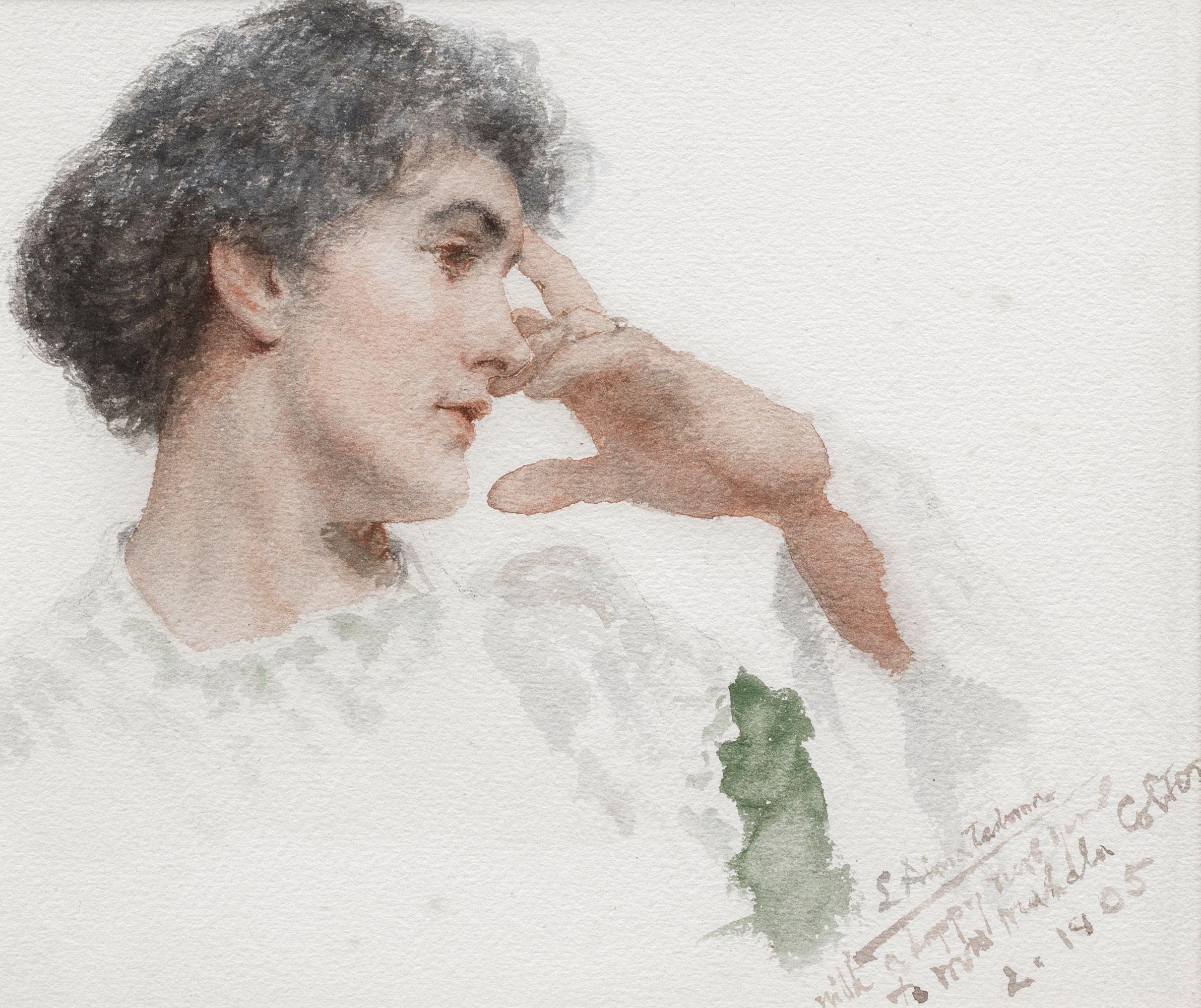 Sir Lawrence Alma-Tadema, OM, RA - Portrait study of Mrs Mahala Colton