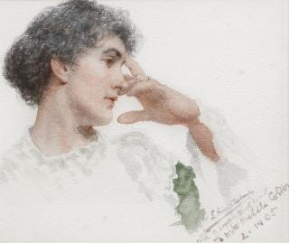 Sir Lawrence Alma-Tadema, OM, RA - Portrait study of Mrs Mahala Colton