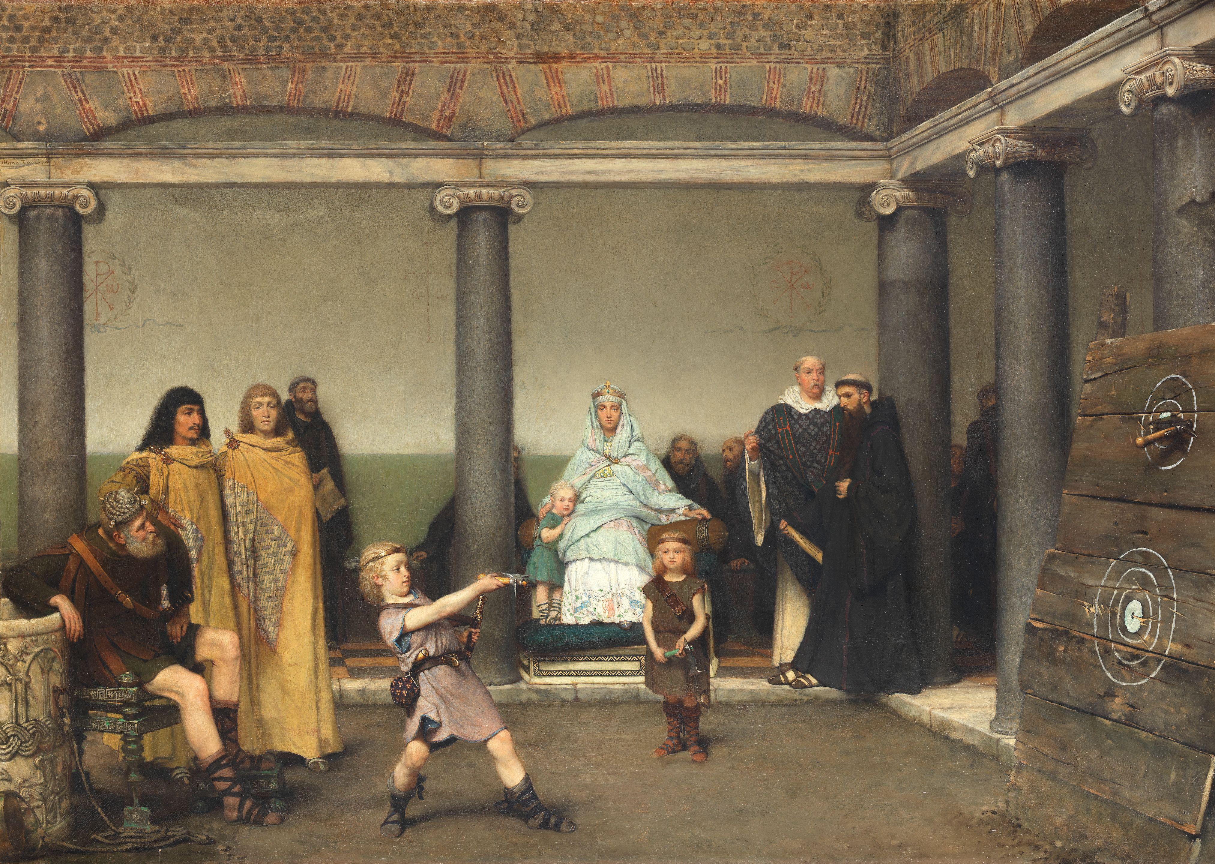 Sir Lawrence Alma-Tadema, OM, RA - The Education Of The Children Of Clotilde And CloVis