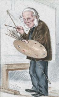 Sir Leslie Ward - Caricature of William Powell Frith, R.A. (1819-1909)