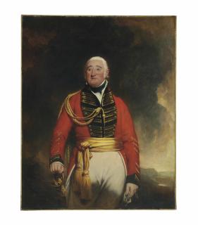 Sir Martin Archer Shee, P.R.A. - Portrait of Lieutenant General Daniel Burr (1749-1828), standing three-quarter length, in a red uniform