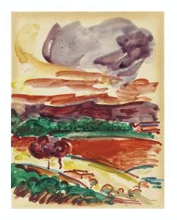 Sir Matthew Smith - Mediterranean landscape with trees (i; ii; iii)