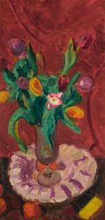 Sir Matthew Smith - Tulips In A White Dish (Ii)