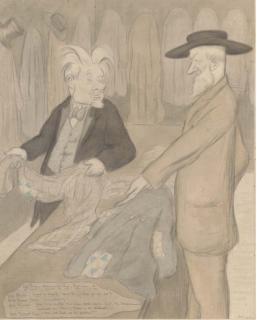 Sir Max Beerbohm - George Bernard Shaw At The Tailor