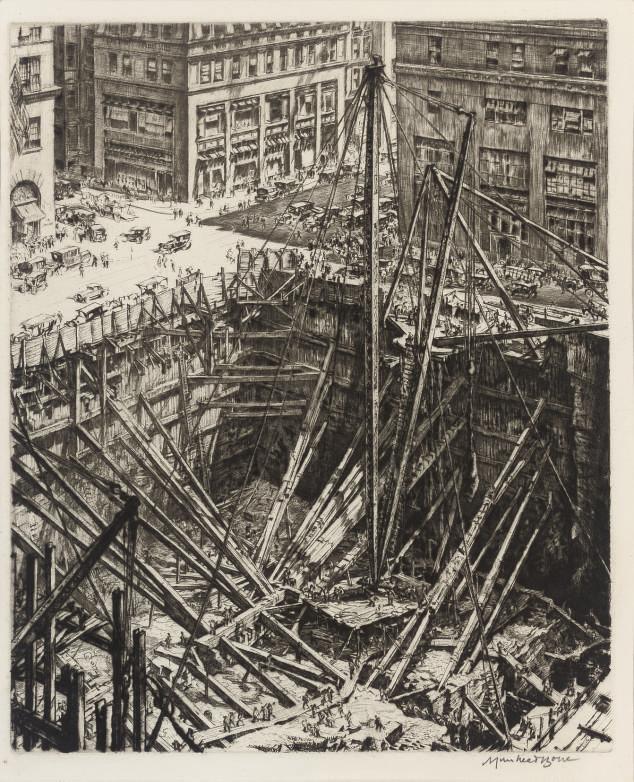 Sir Muirhead Bone - Manhattan Excavation (Campbell & Dodgson 390)