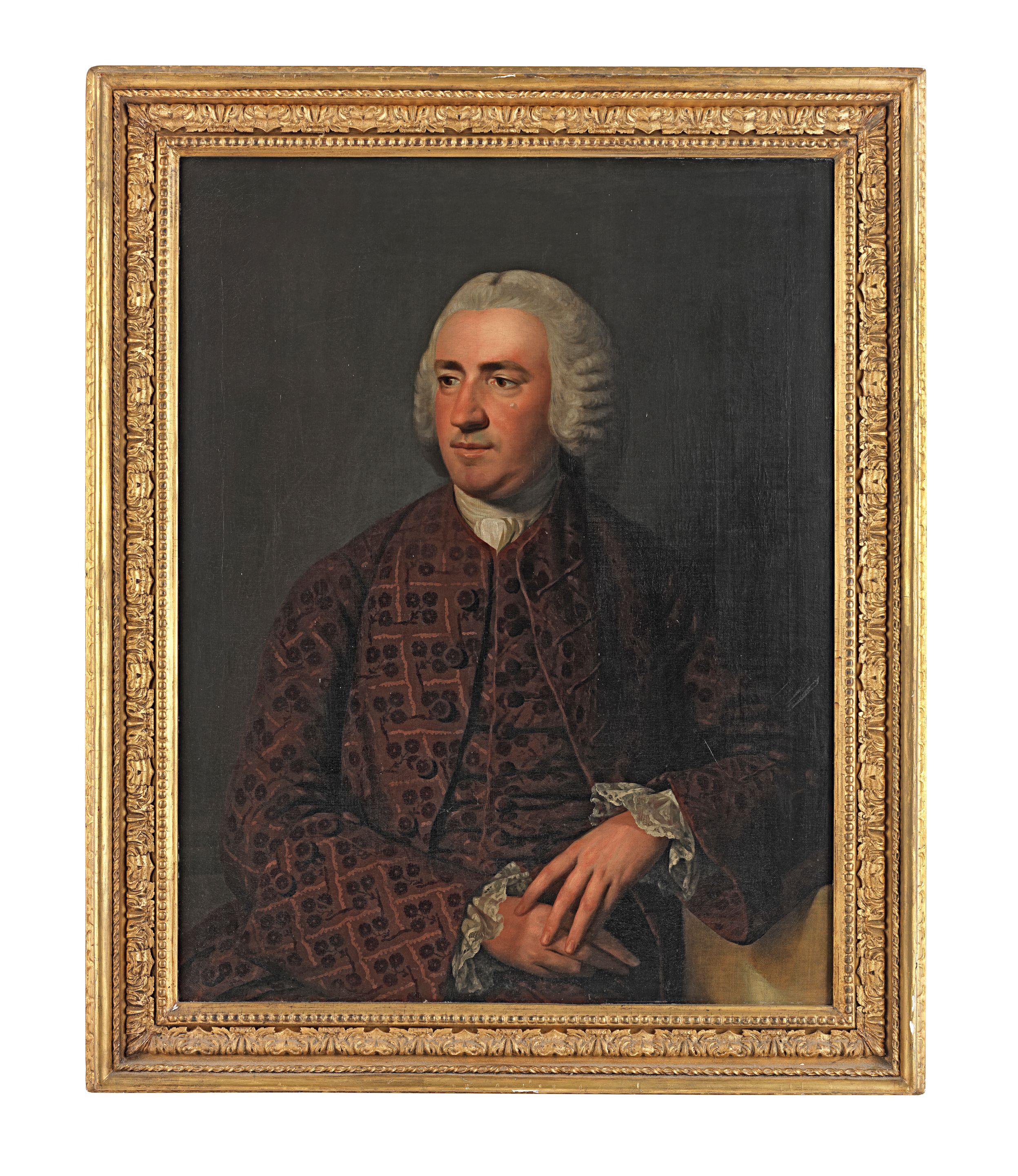 Sir Nathaniel Dance Holland, BT. - Portrait Of Peter Delmé Of Earlstoke, Half-Length, In An Embroidered Russet Coat