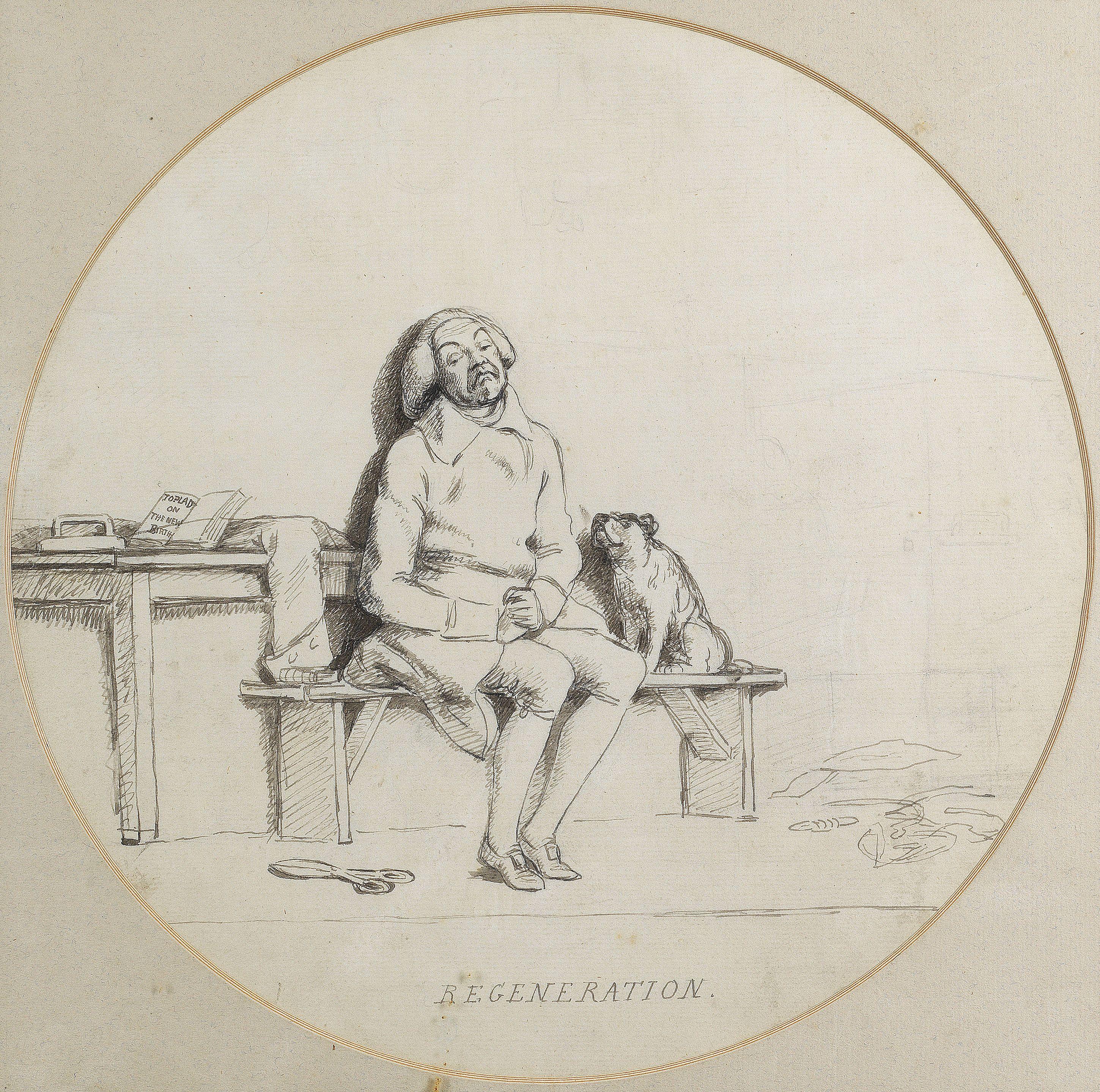 Sir Nathaniel Dance Holland, Bt. - \'Regeneration\'; and \'Field Preaching\' 28.3cm (11 1/8in). diameter (2)