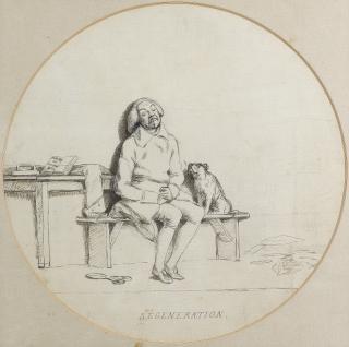 Sir Nathaniel Dance Holland, Bt. - \'Regeneration\'; and \'Field Preaching\' 28.3cm (11 1/8in). diameter (2)