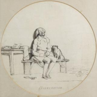 Sir Nathaniel Dance Holland, Bt. - \'Regeneration\'; and \'Field Preaching\' 28.3cm (11 1/8in). diameter (2)