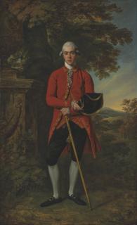 Sir Nathaniel Dance - Thomas Assheton-Smith (1752-1828), full-length, in a red jacket