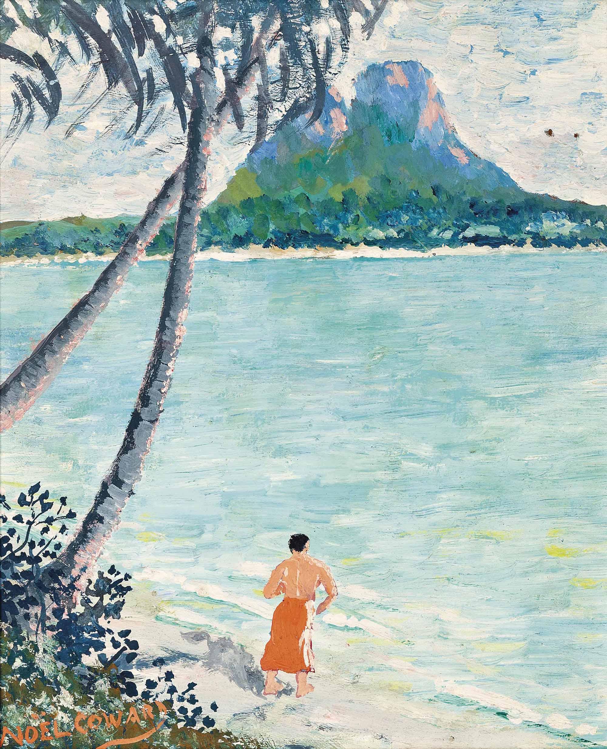 Sir Noël Coward - Figure on a Beach, the Pitons