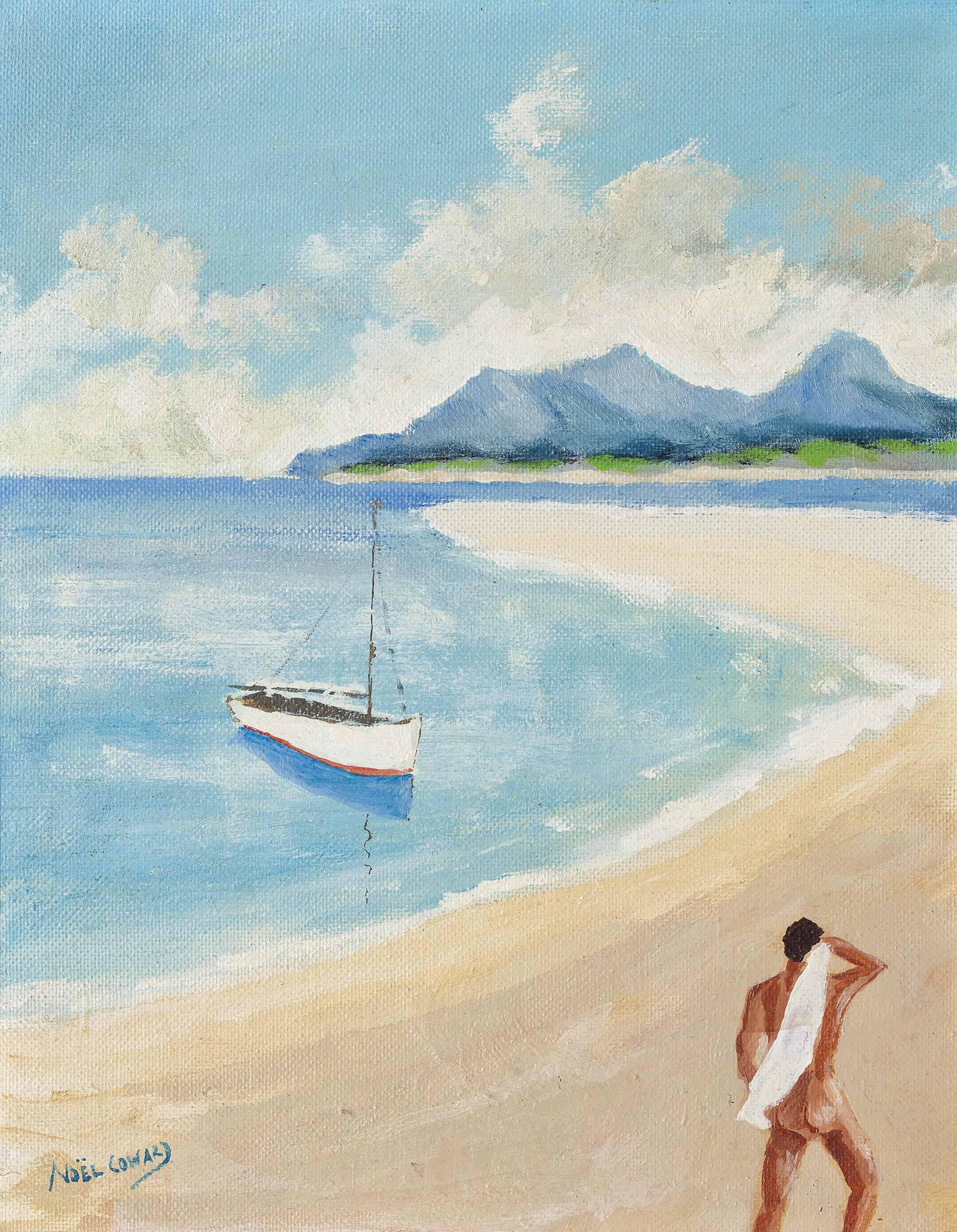 Sir Noël Coward - Nude on a beach