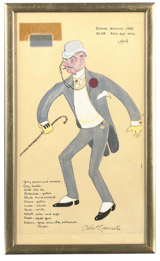 Sir Osbert Lancaster - Bonne Bouche, 1952, No. 6B, Rich Old Man; And Bonne-Bouche, 1952, Newspaperman No. 18