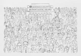 Sir Peter Blake R.A. - Fans of Mandarin Oriental. AI on Canvas